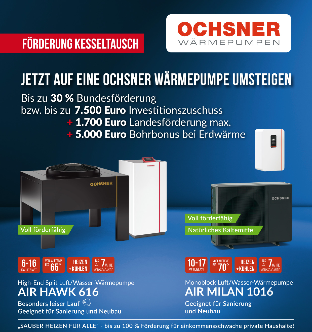 Förderung Kesseltausch Ochsner Wärmepumpen